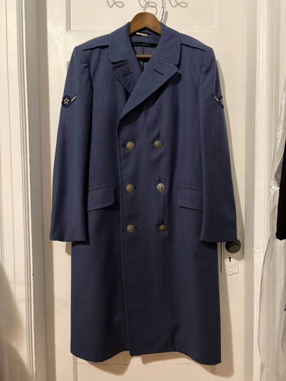 Vintage Men's Double-Breasted Air Force Overcoat